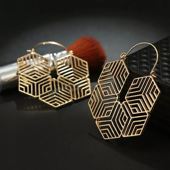 GOLD BOHO EARRINGS - Picture 2 of 3